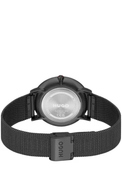 #Style 3H all-black watch with mesh bracelet