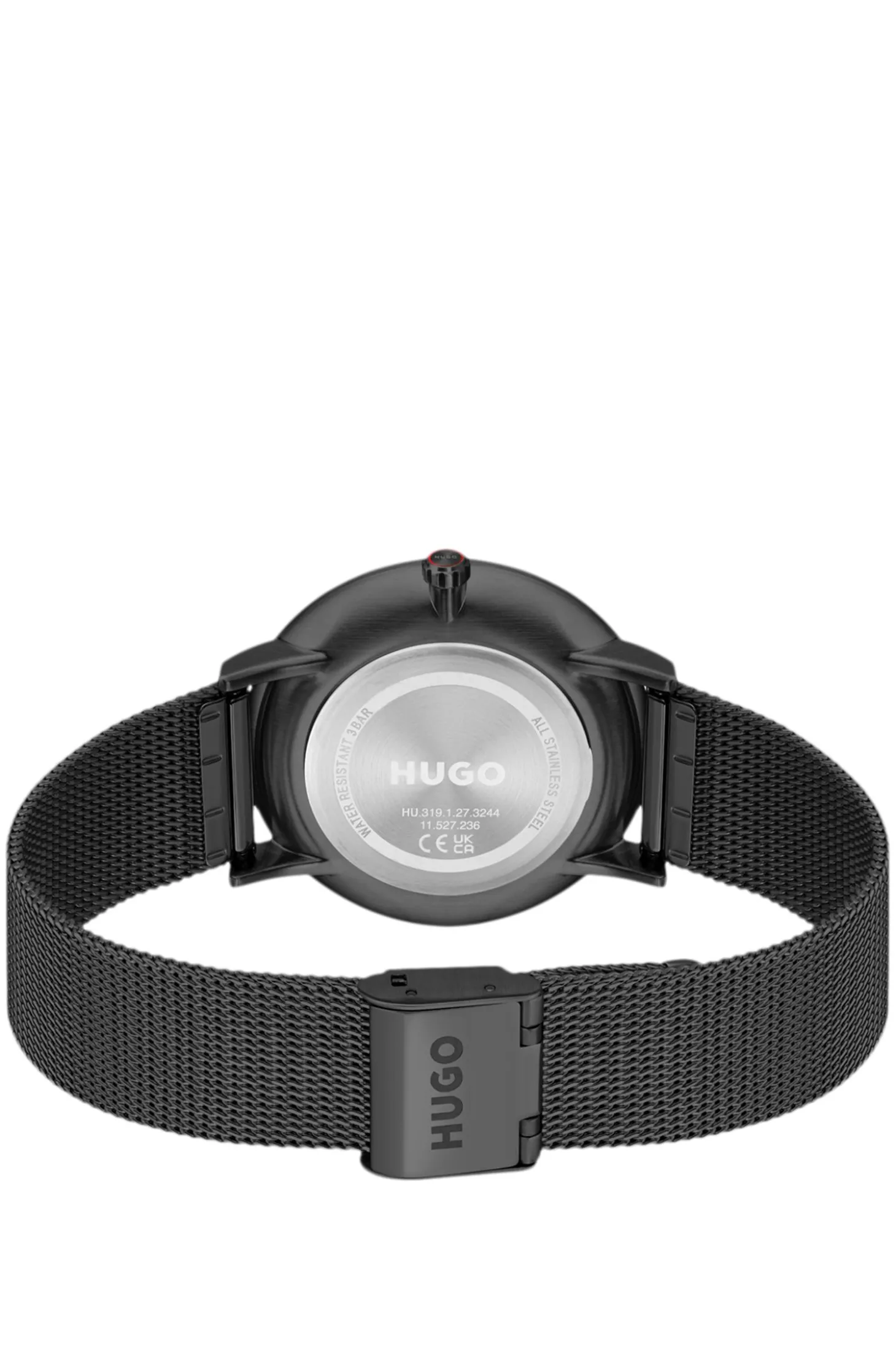 #Style 3H all-black watch with mesh bracelet