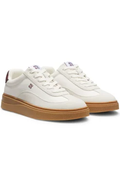 Suede-and-canvas trainers with logo details