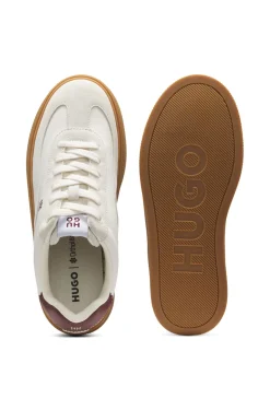 Suede-and-canvas trainers with logo details