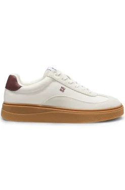 Suede-and-canvas trainers with logo details