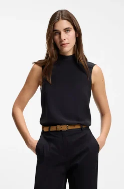 Suede belt with gold-tone Double B monogram