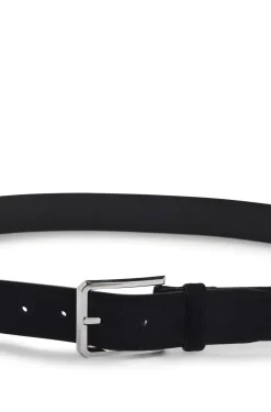 Suede belt with silver-tone buckle