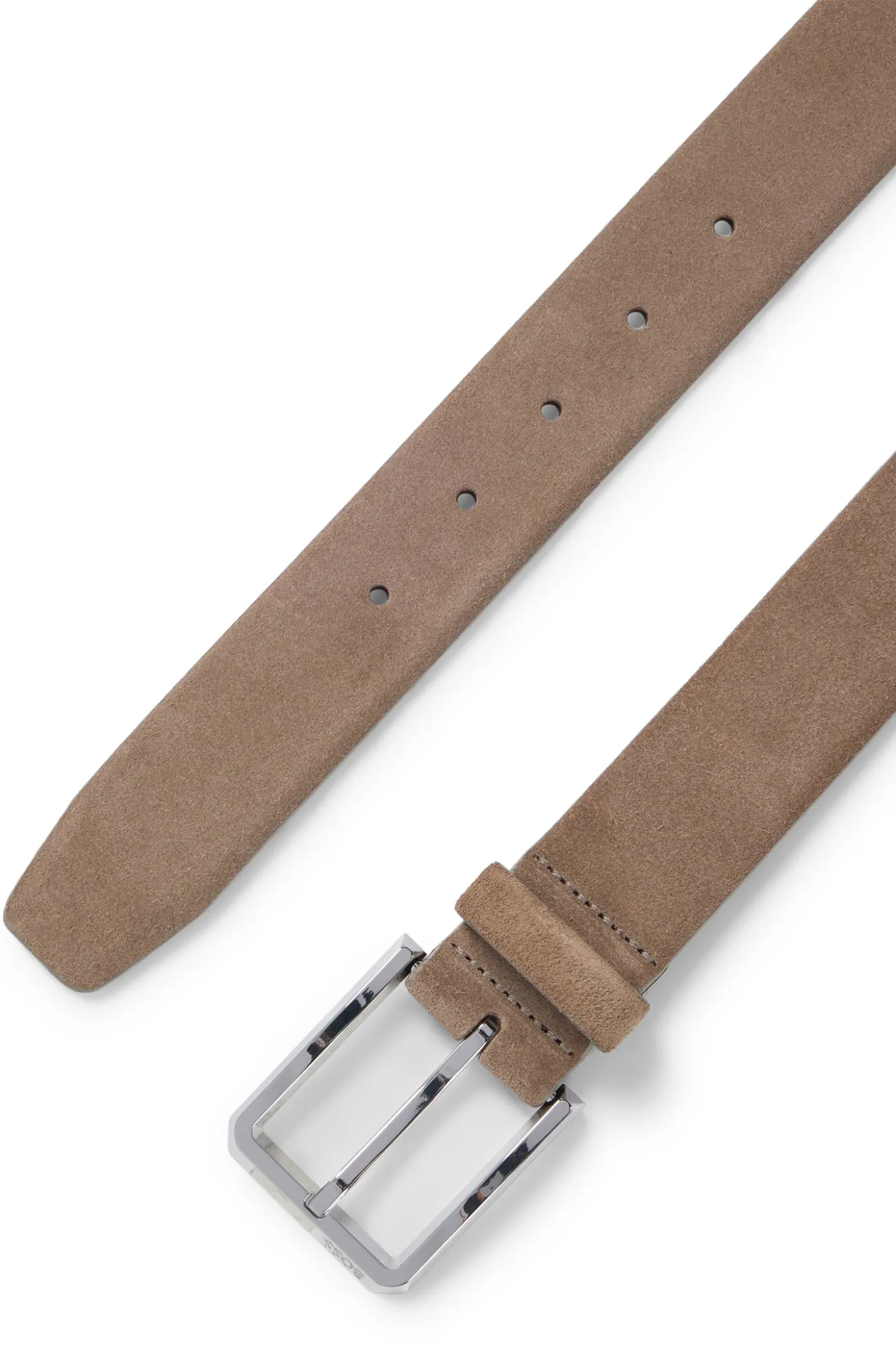Suede belt with silver-tone buckle