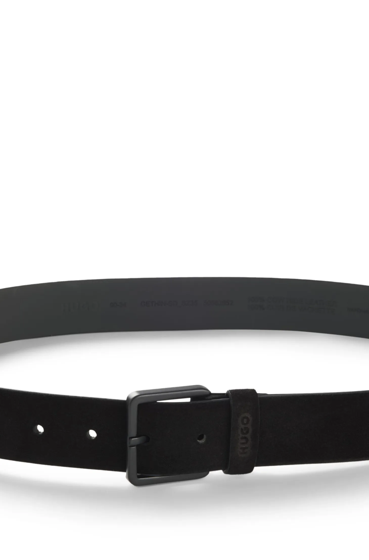 Suede belt with tonal pin buckle