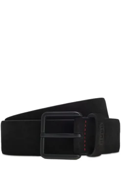 Suede belt with tonal pin buckle