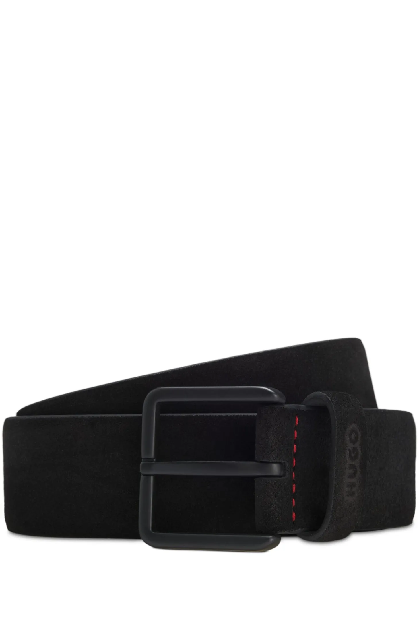 Suede belt with tonal pin buckle
