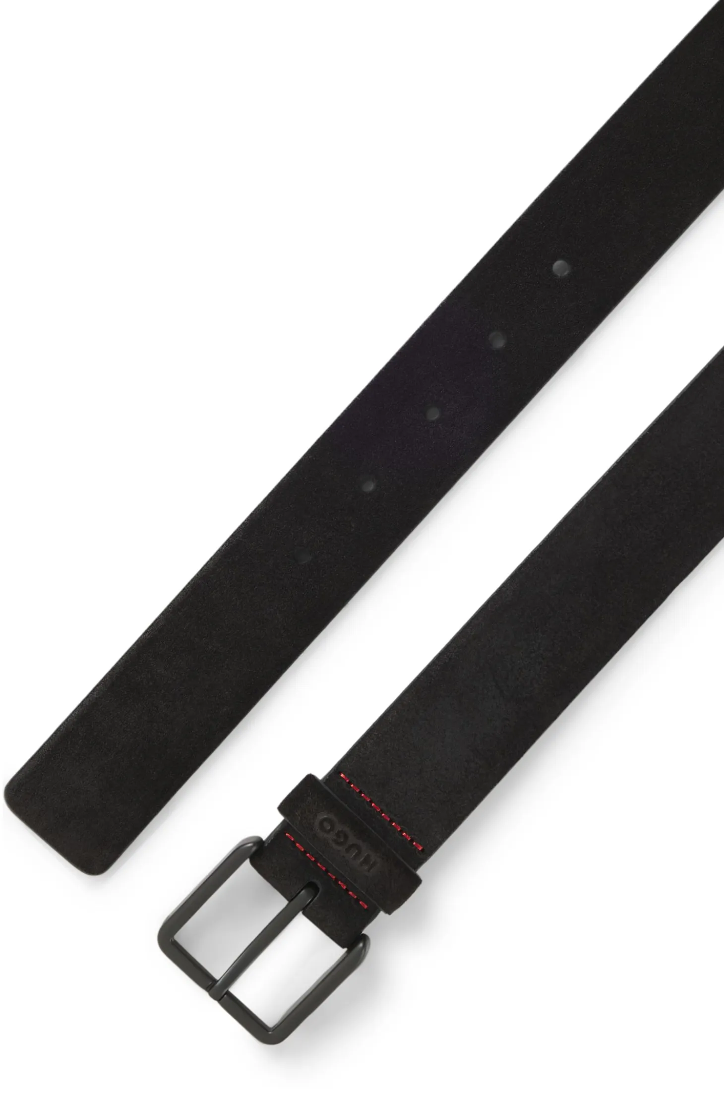 Suede belt with tonal pin buckle