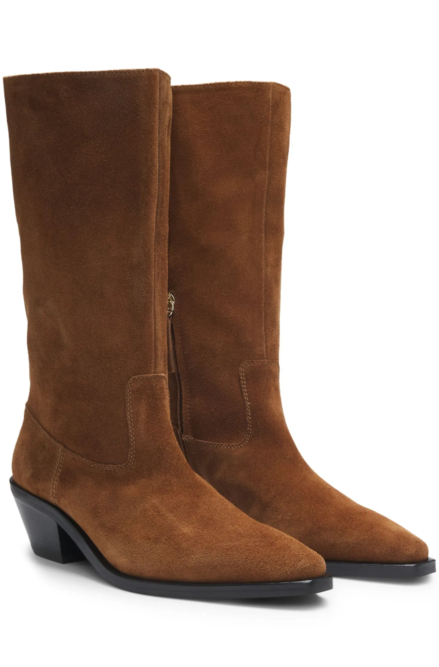 Suede boots with Cuban heel