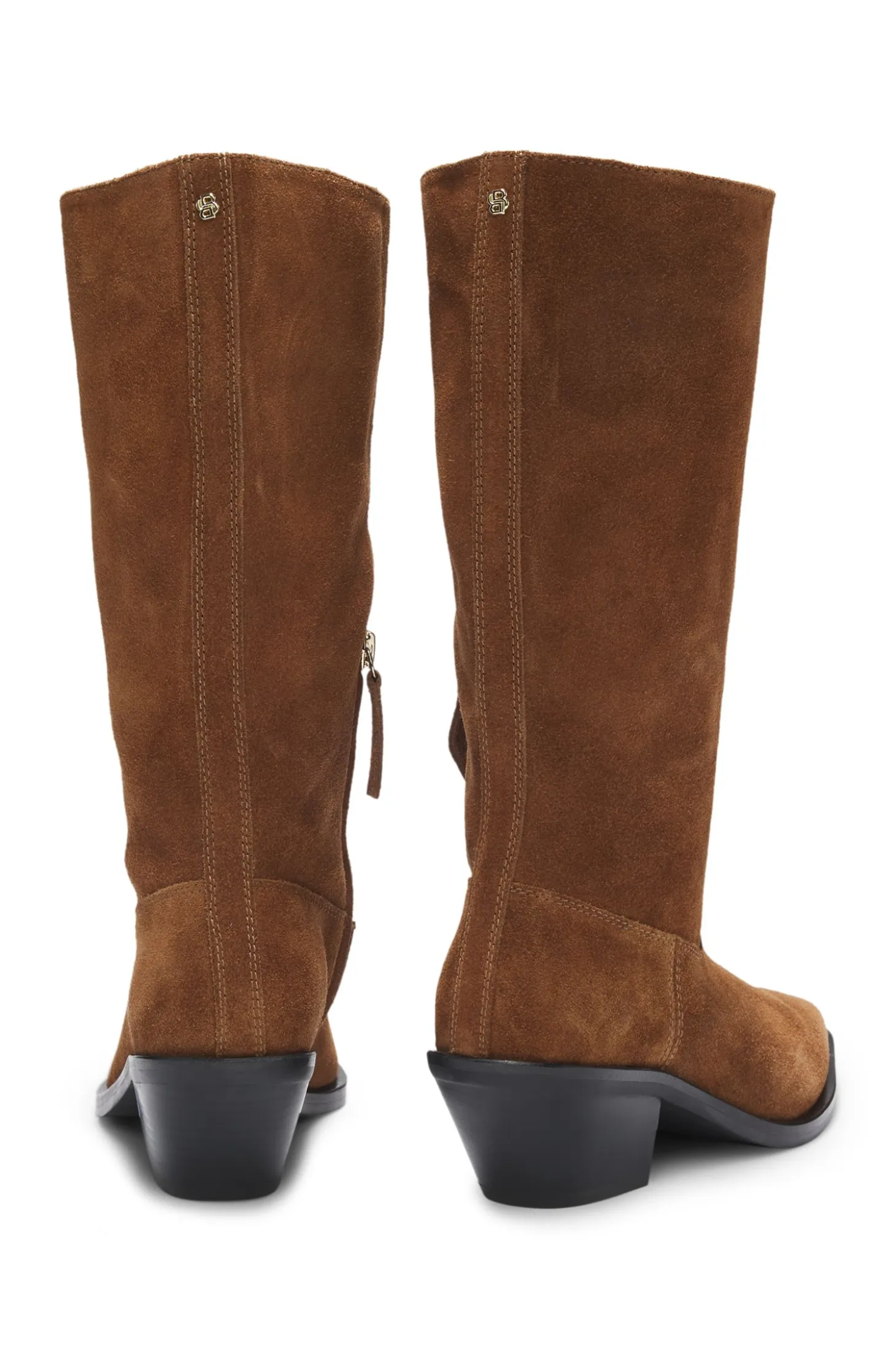 Suede boots with Cuban heel