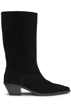 Suede boots with Cuban heel