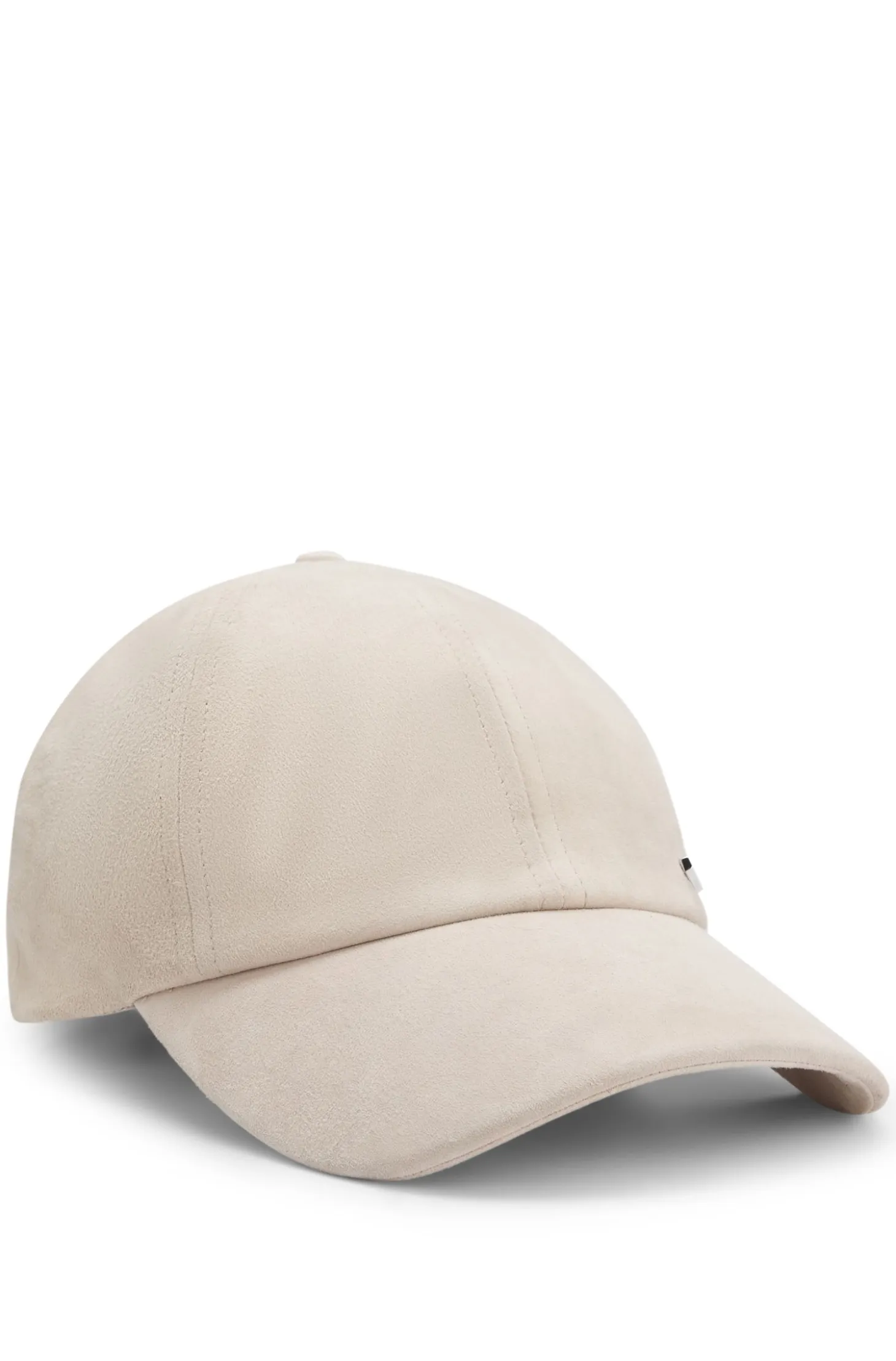 Suede cap with logo rivet
