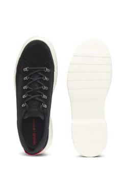 Suede Derby shoes with canvas trims