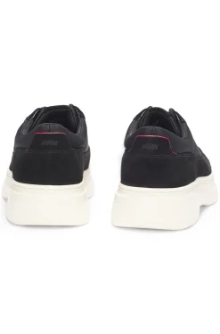 Suede Derby shoes with canvas trims