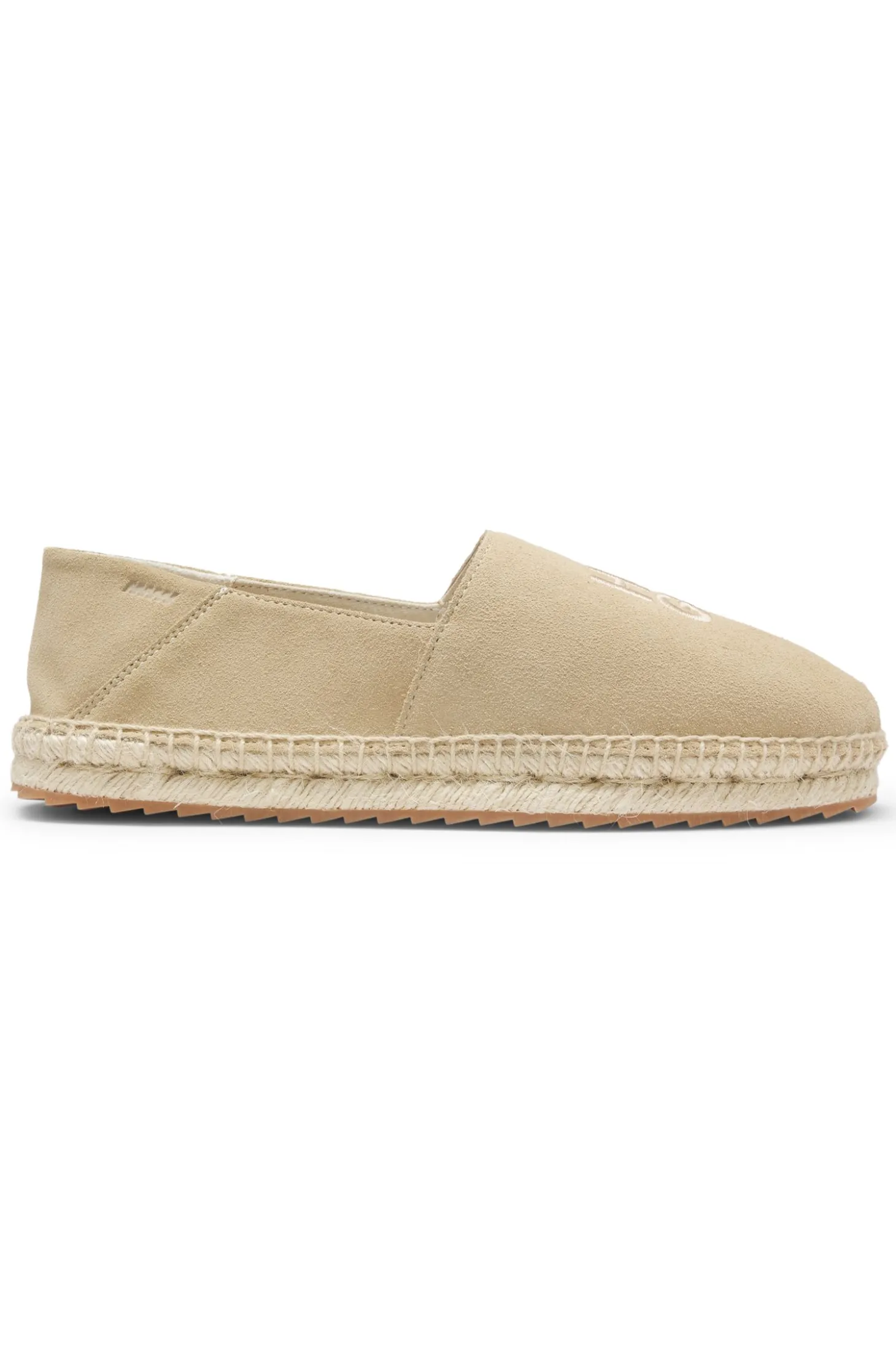 Suede espadrilles with stacked logo