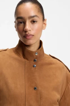 Suede jacket with blouson styling