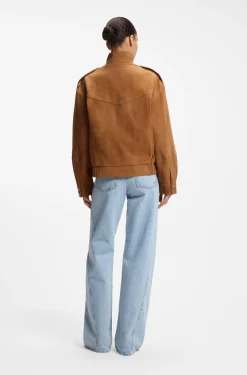 Suede jacket with blouson styling