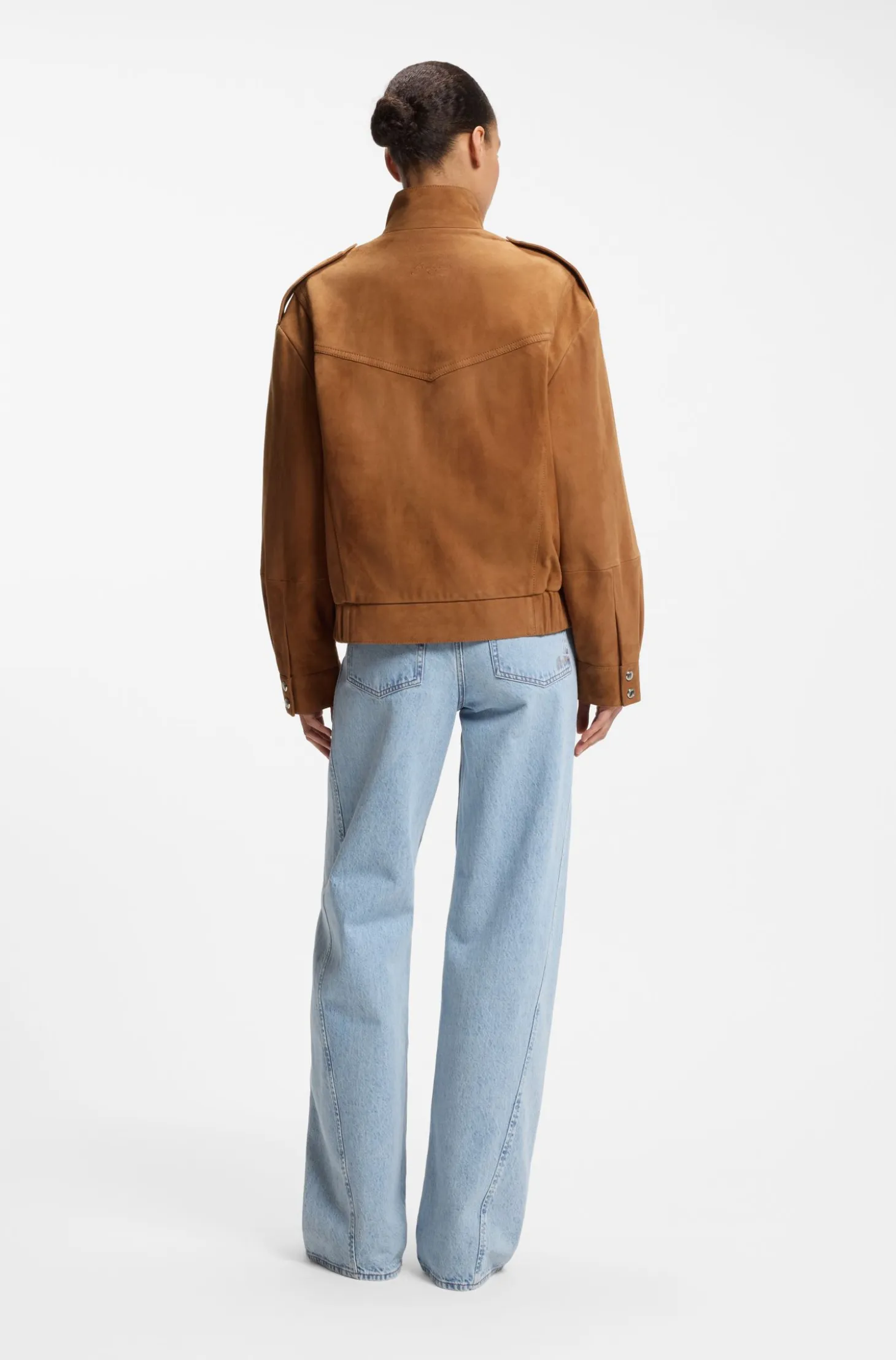 Suede jacket with blouson styling