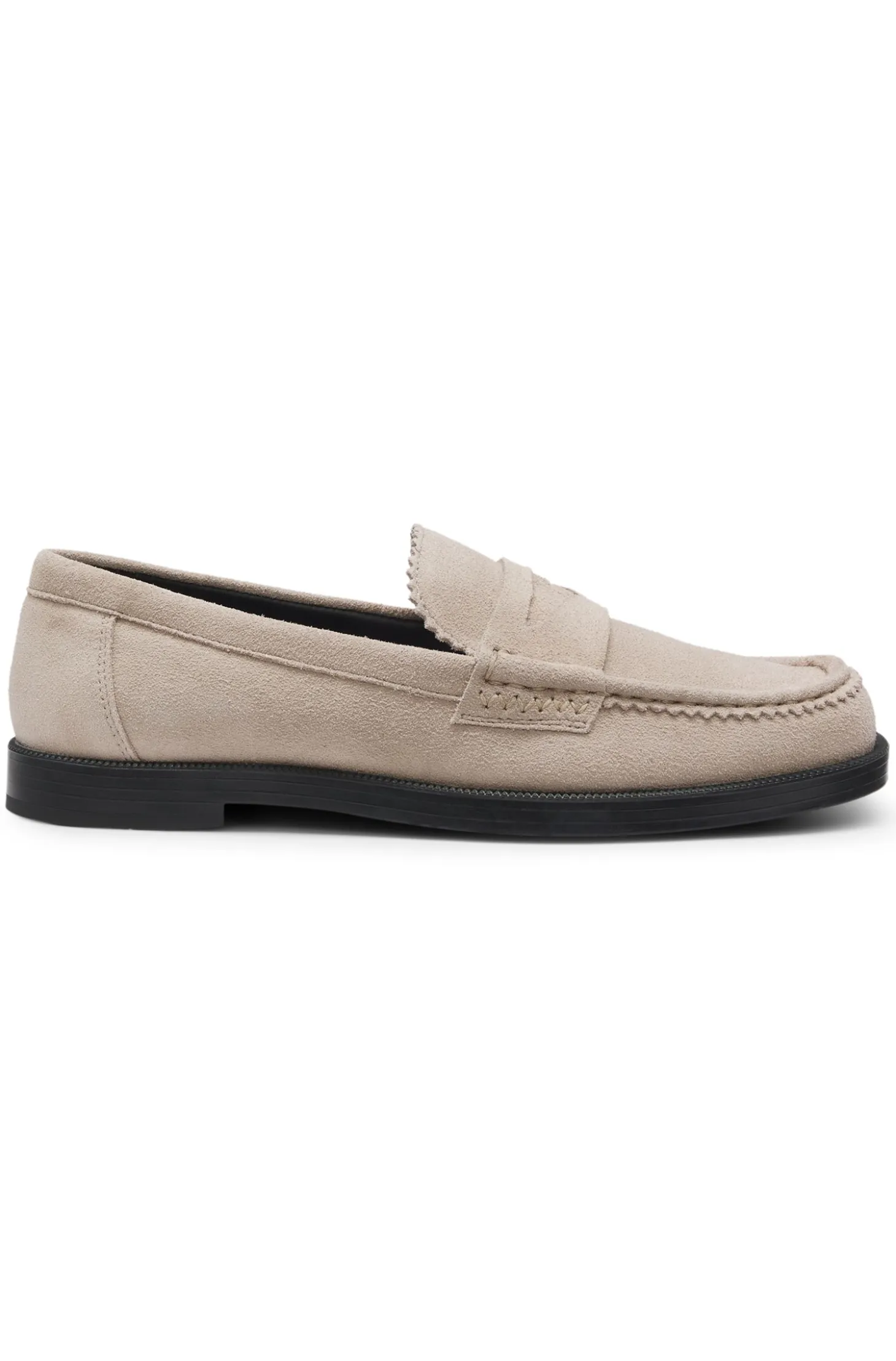 Suede loafers with branded penny trim