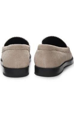 Suede loafers with branded penny trim