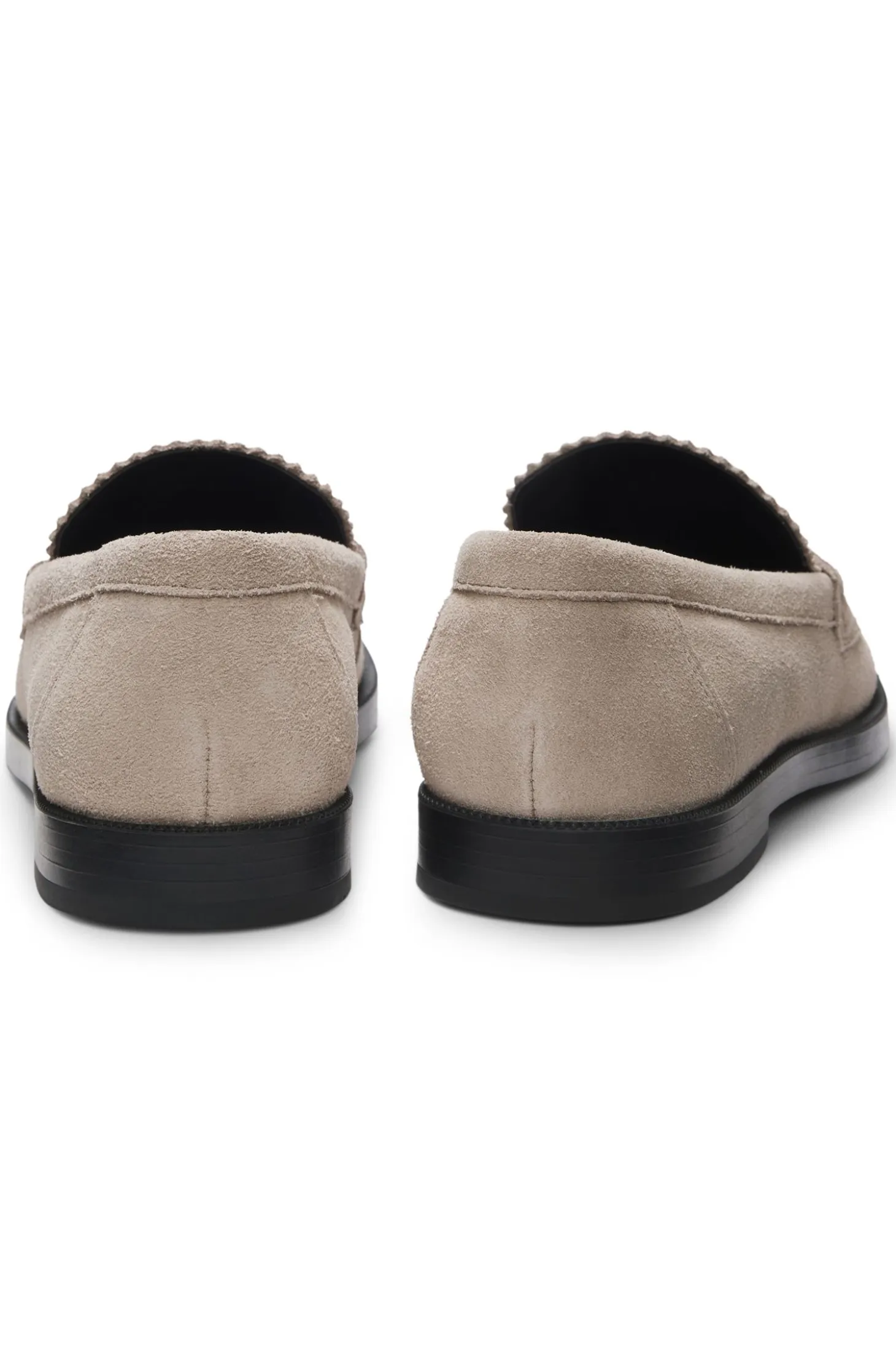 Suede loafers with branded penny trim