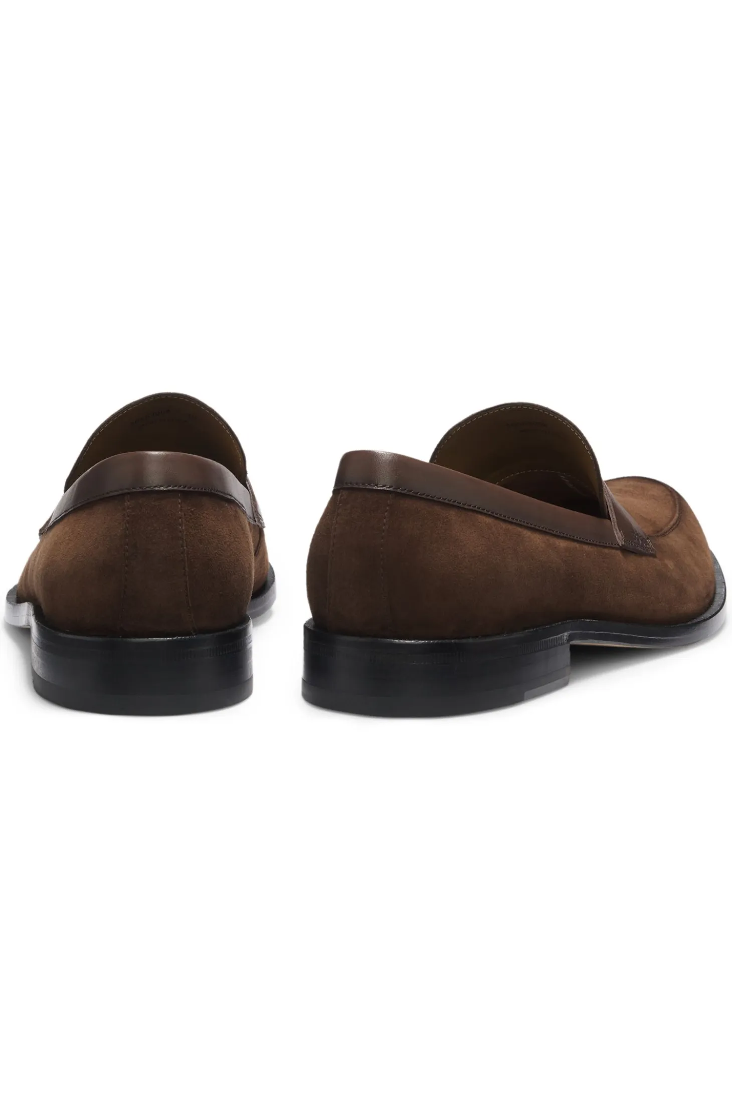 Suede loafers with leather trims