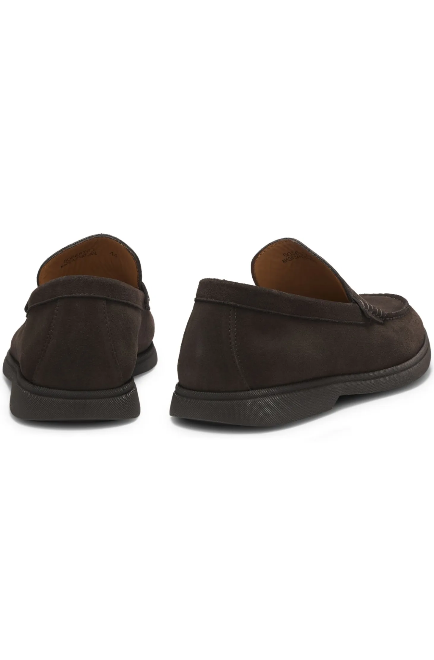 Suede loafers with logo penny trim