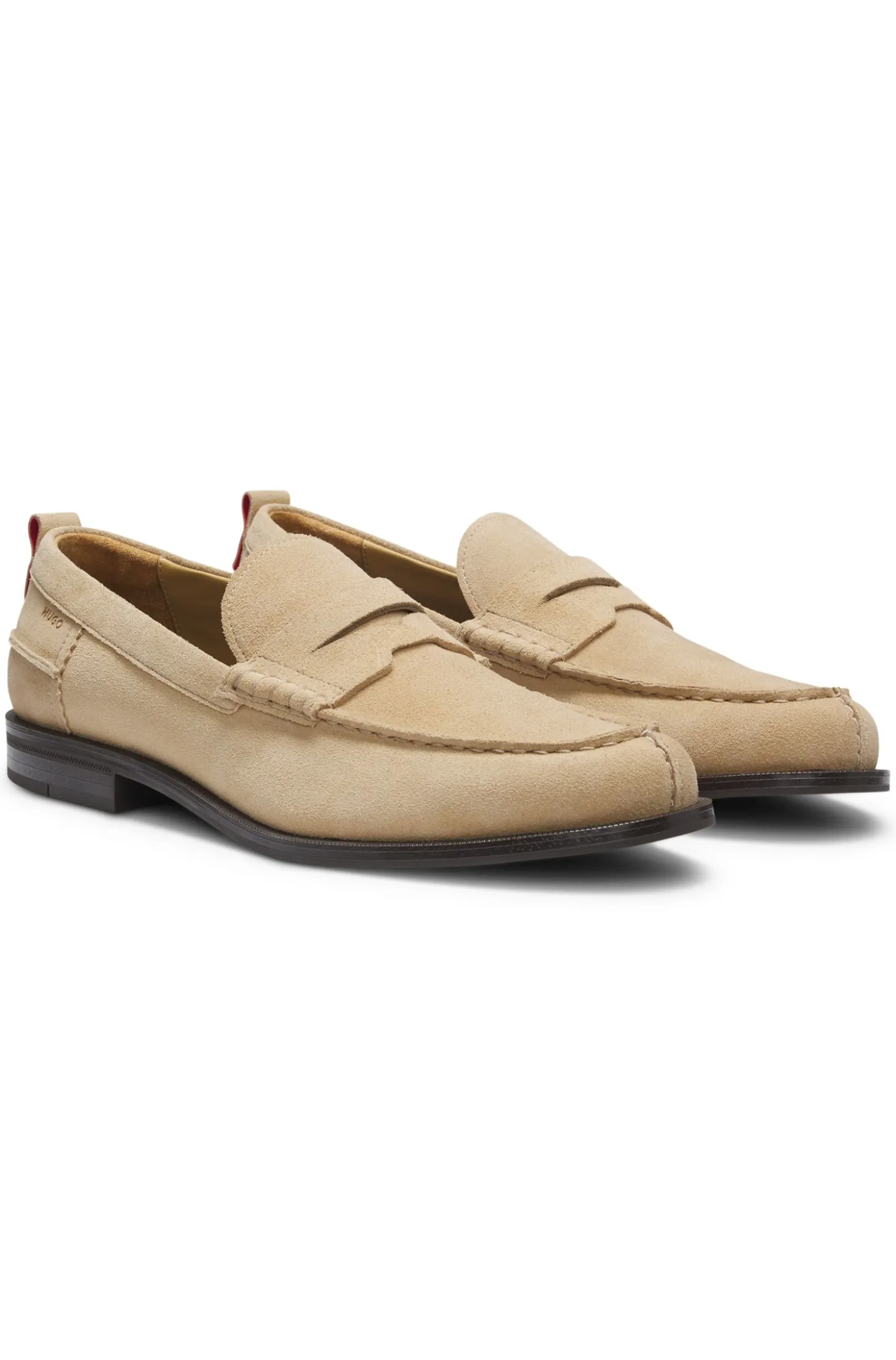 Suede loafers with penny trim
