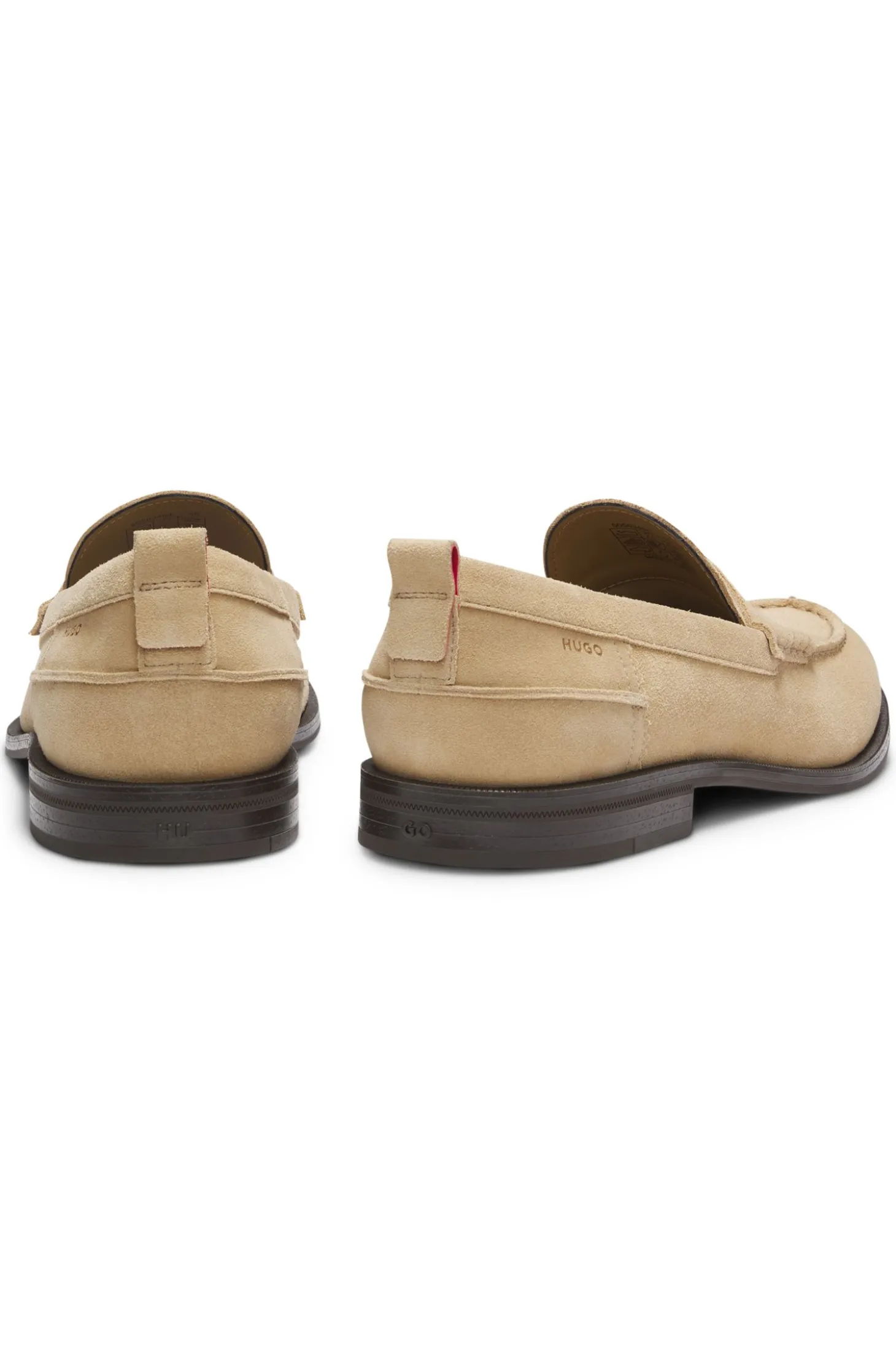 Suede loafers with penny trim