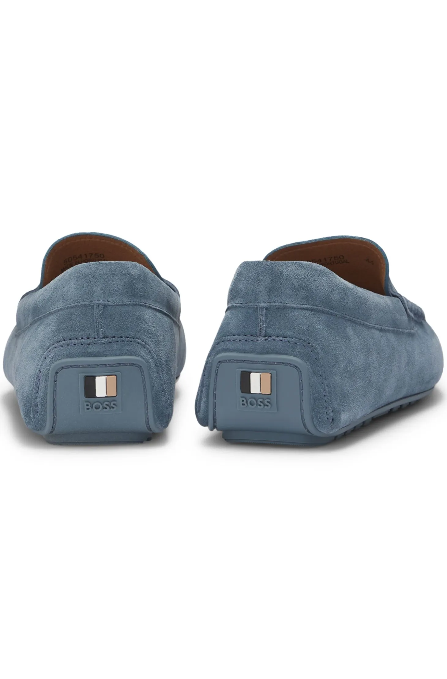 Suede moccasins with penny trim
