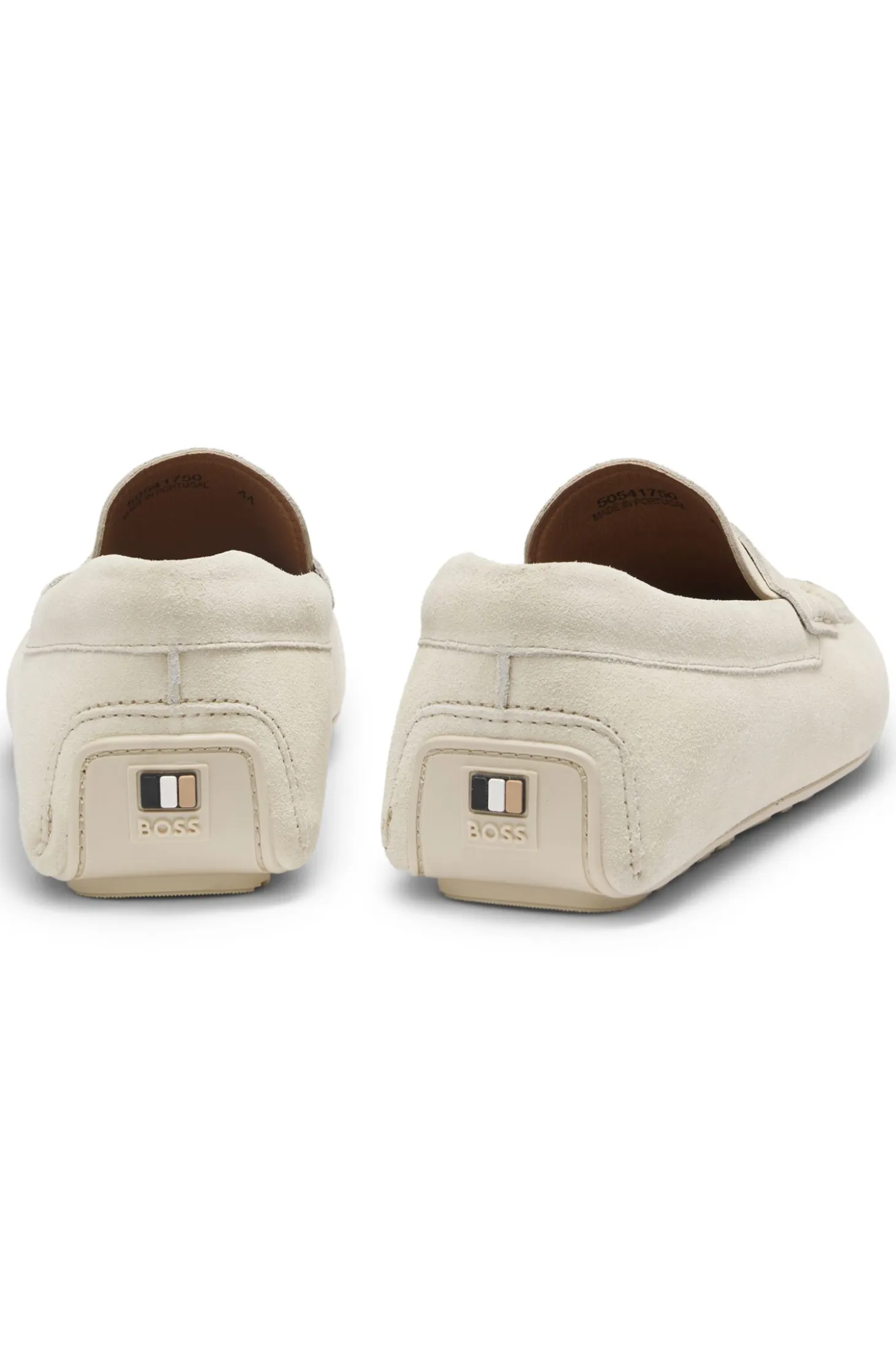 Suede moccasins with penny trim