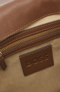 Suede saddle bag with Double B monogram