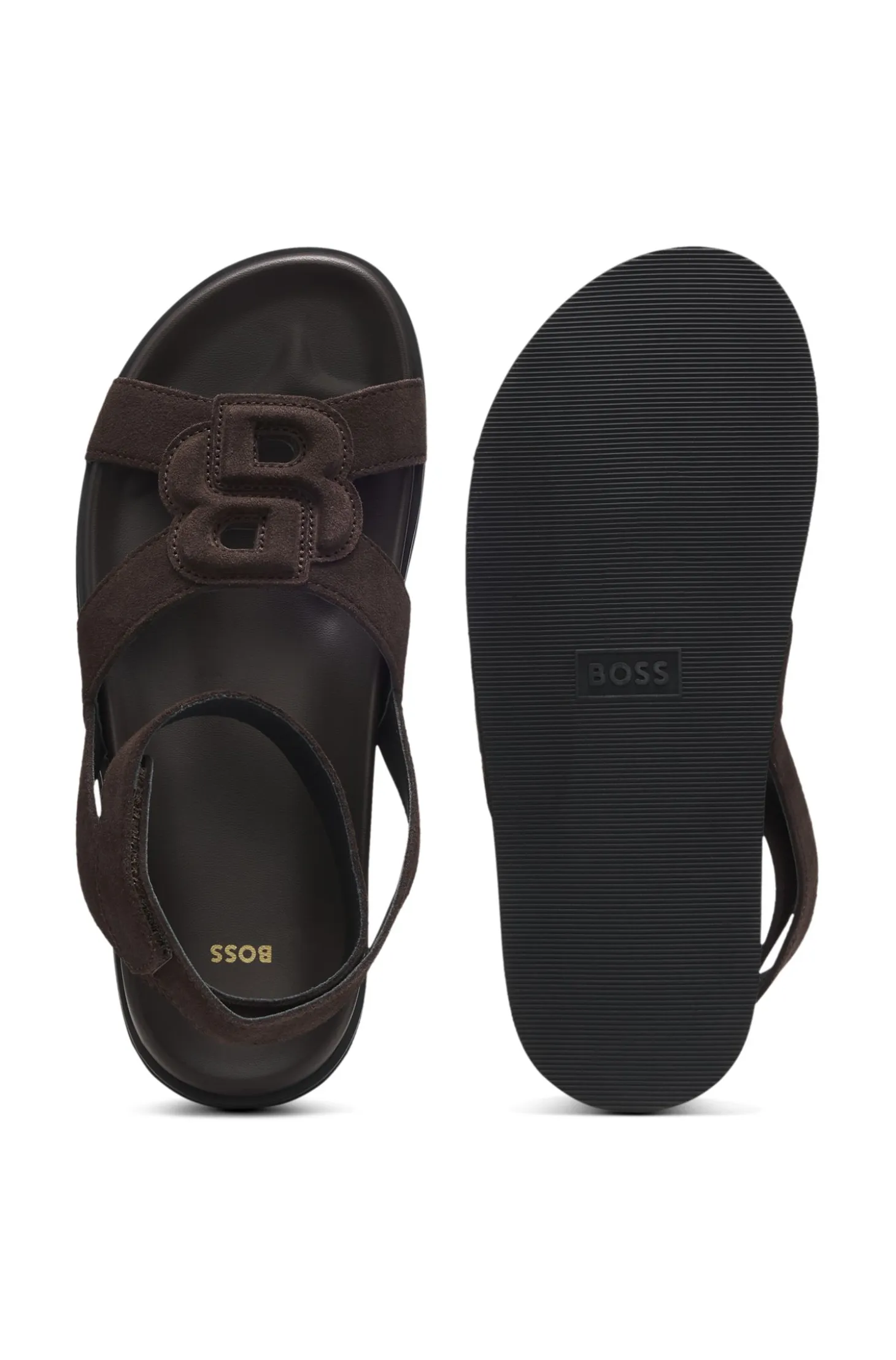 Suede sandals with Double B monogram