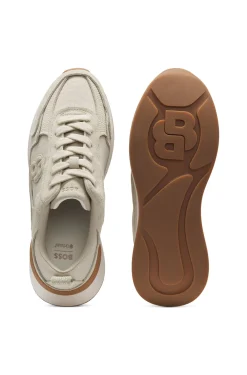 Suede trainers with Double B monogram