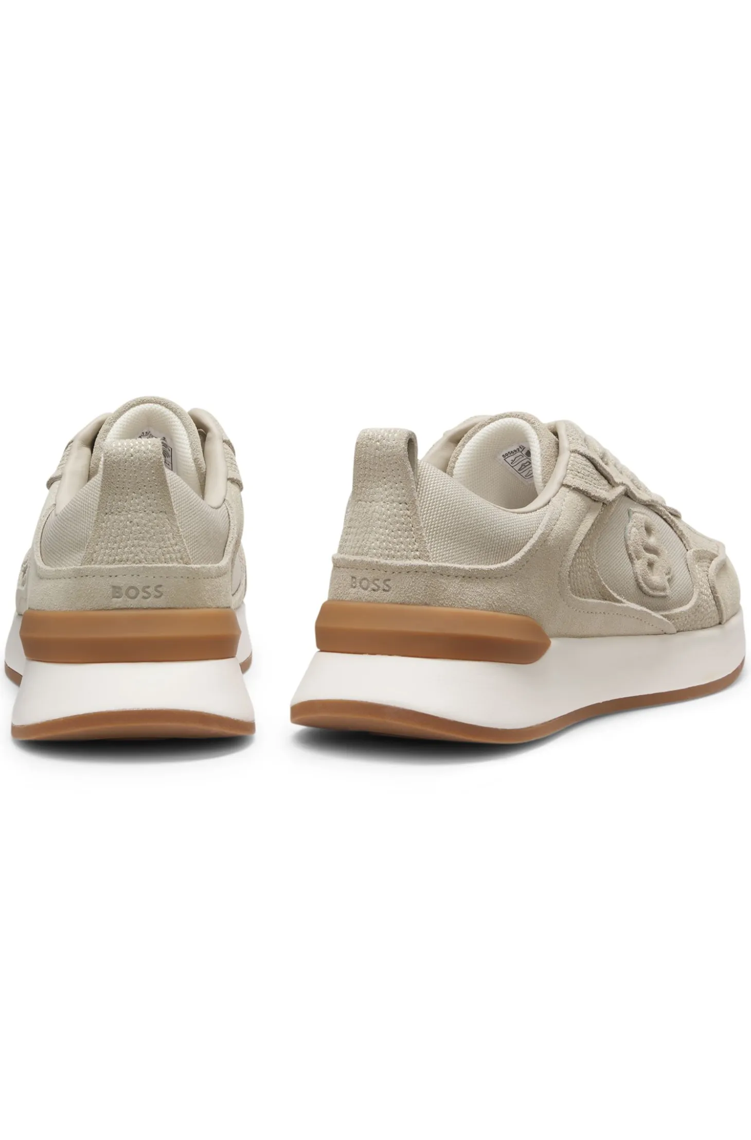 Suede trainers with Double B monogram