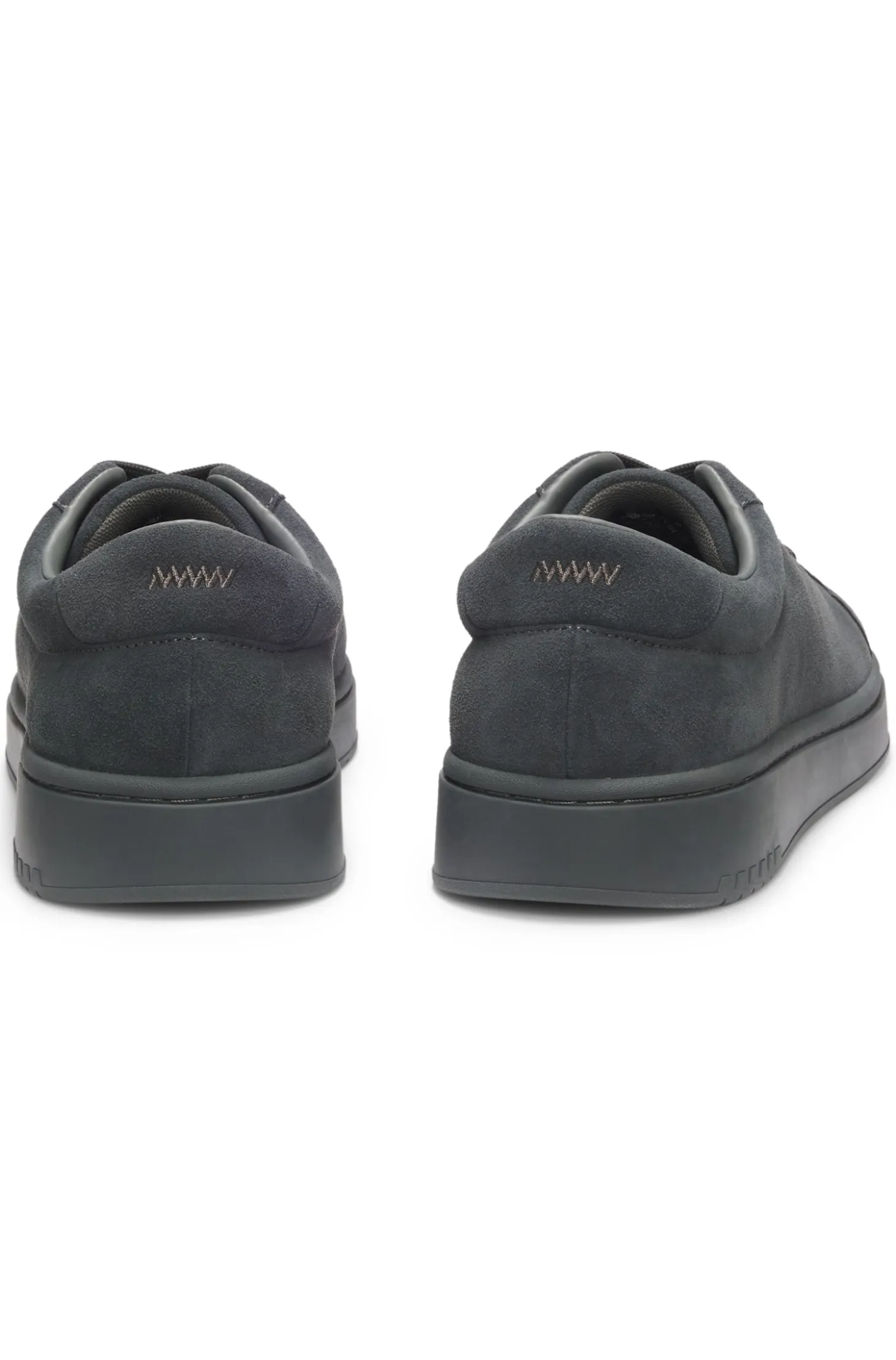 Suede trainers with gold-tone foil logo
