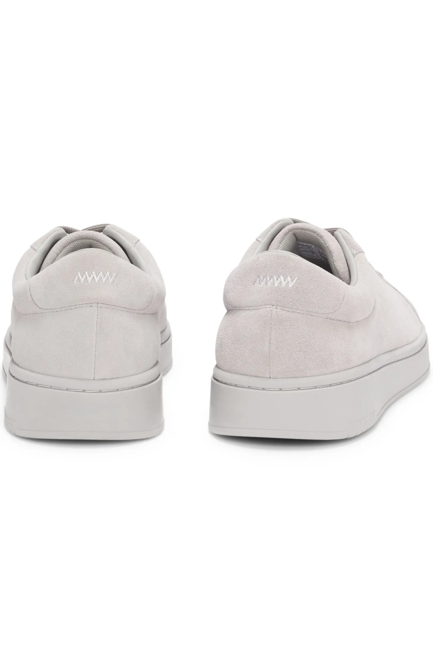 Suede trainers with gold-tone foil logo