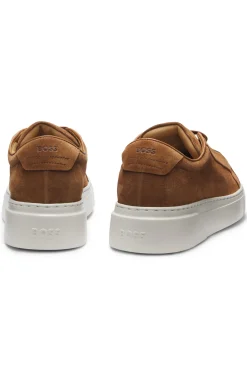 Suede trainers with hidden wedge