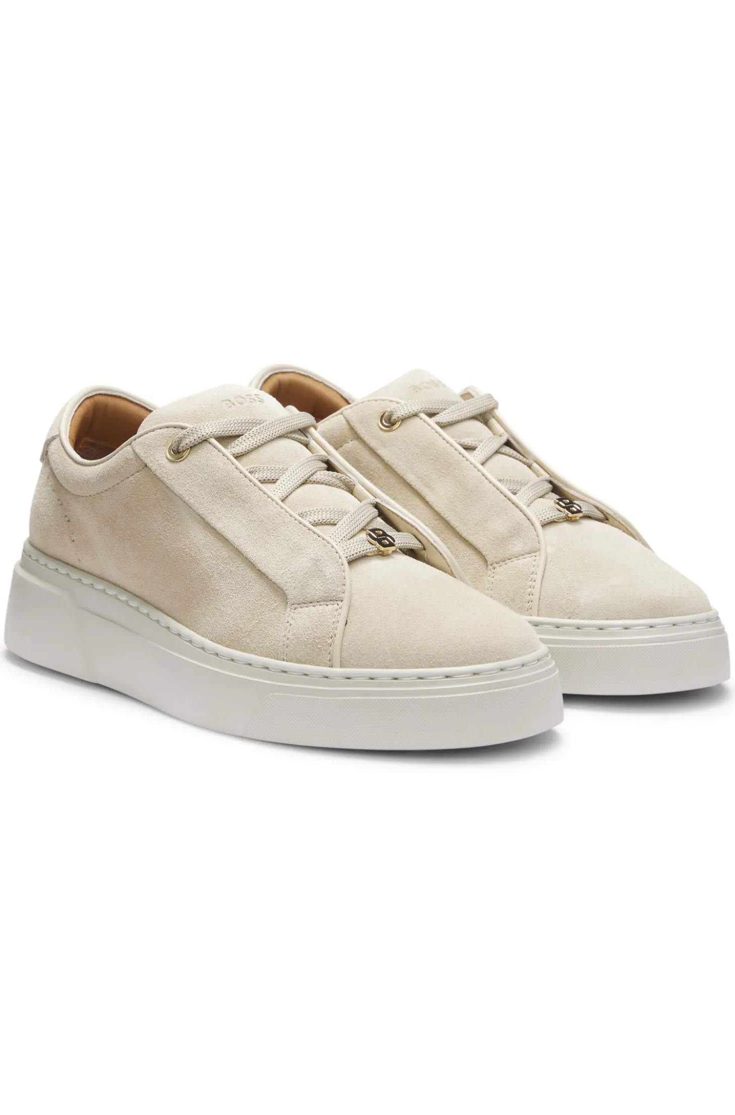 Suede trainers with hidden wedge