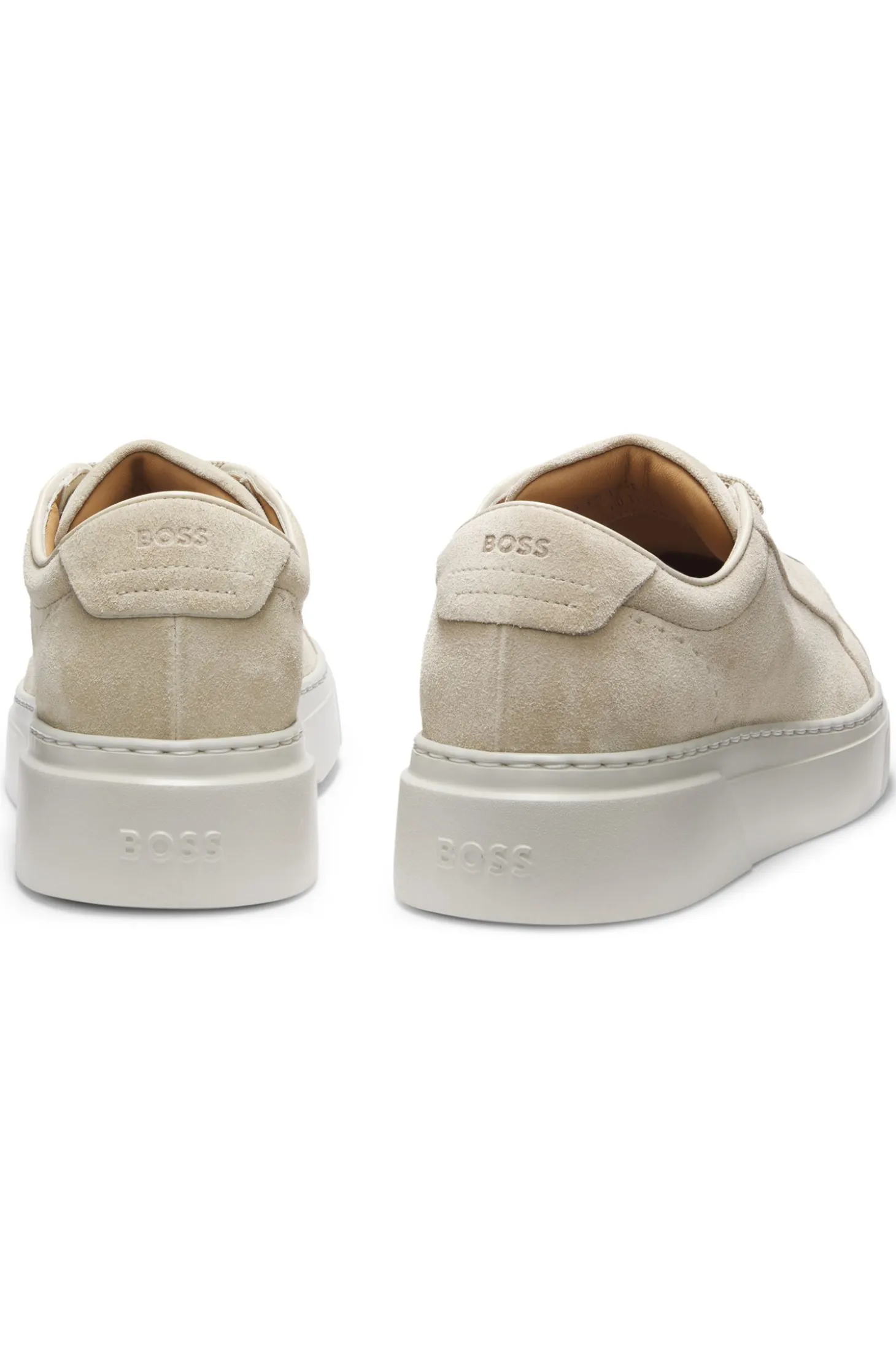 Suede trainers with hidden wedge