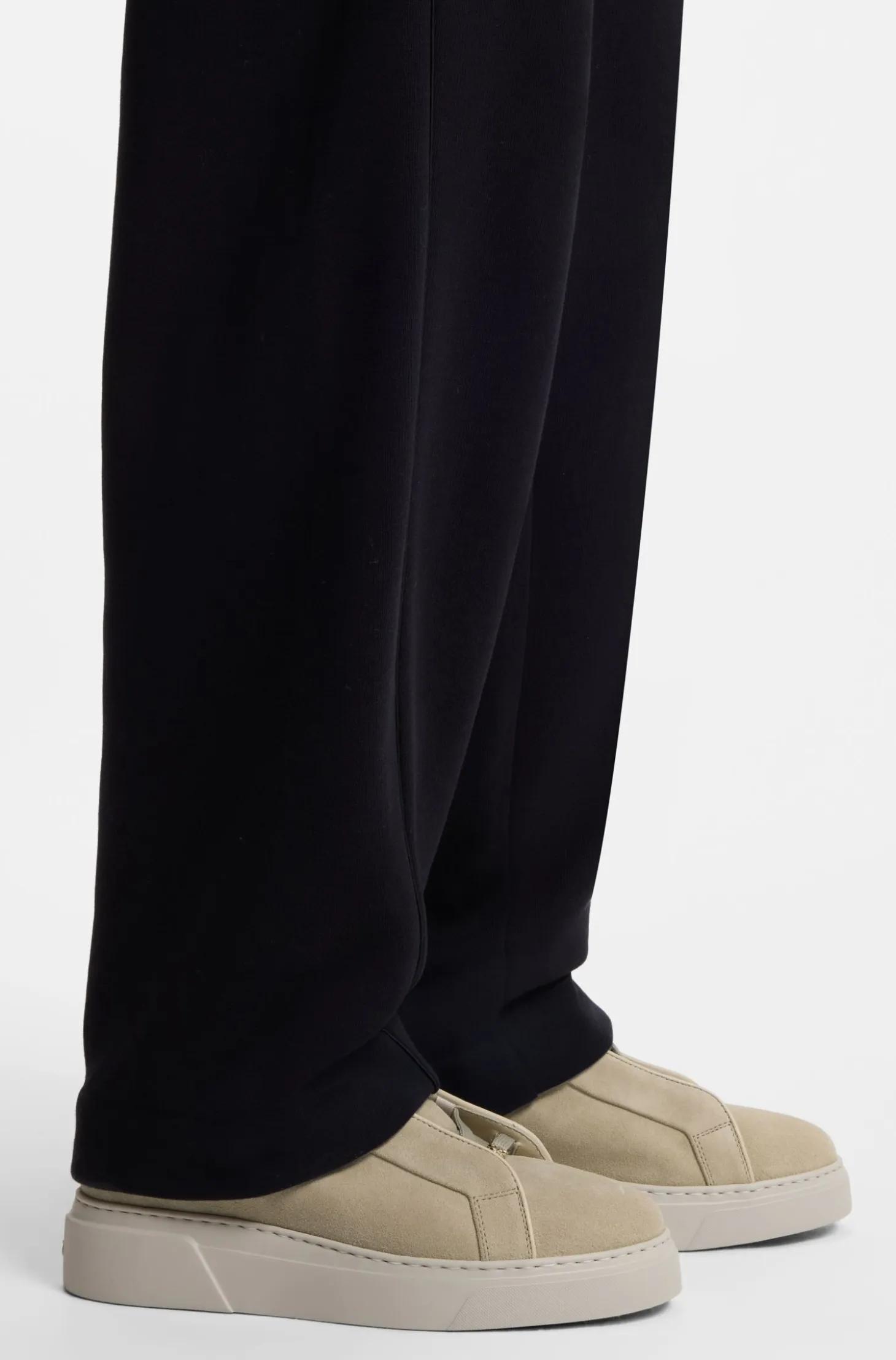 Suede trainers with hidden wedge