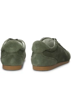 Suede trainers with logo details