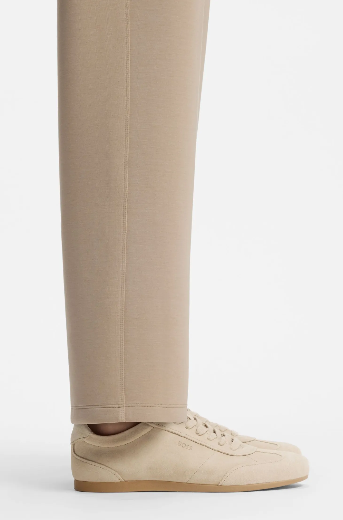Suede trainers with logo details