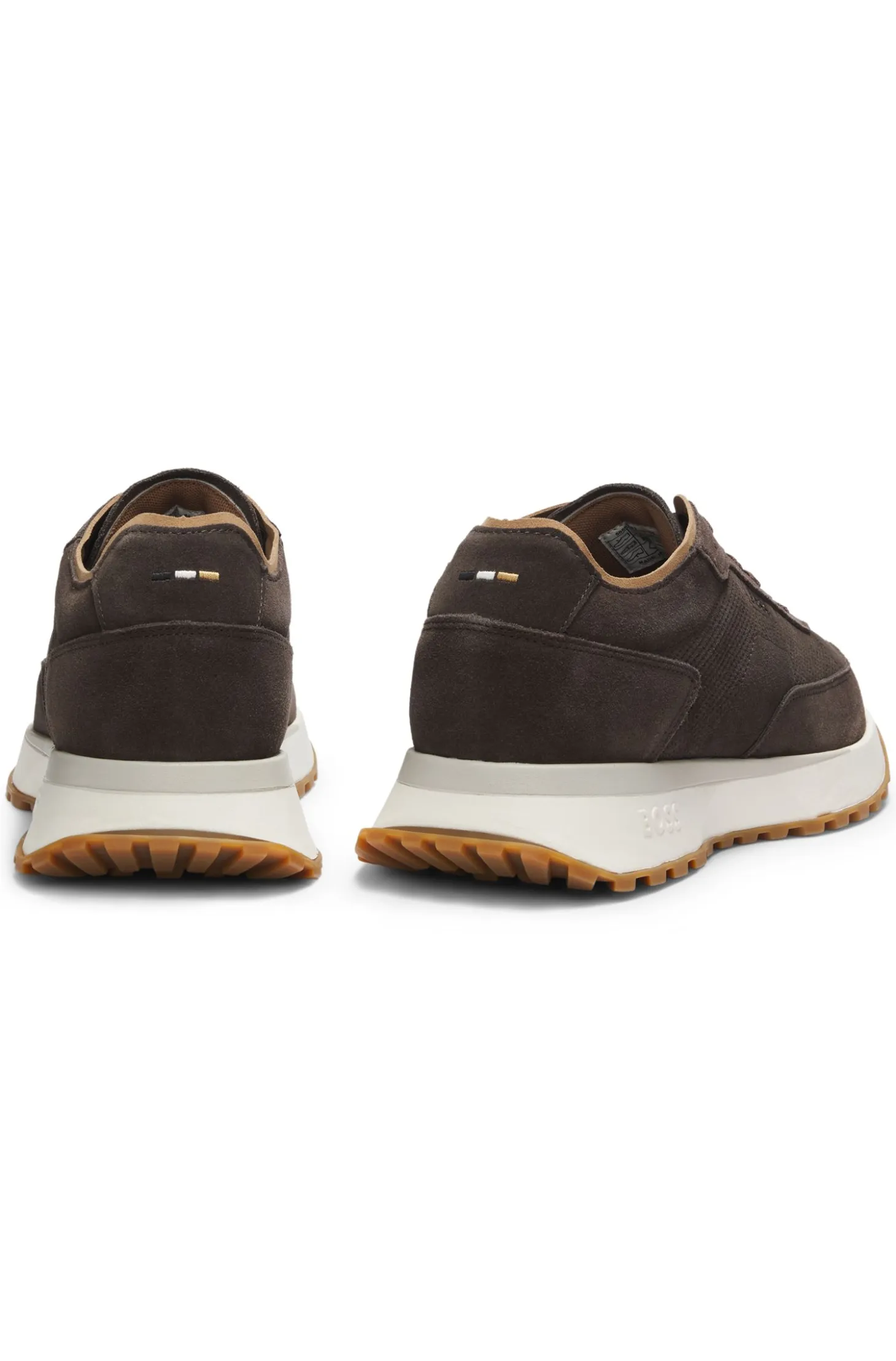 Suede trainers with perforations