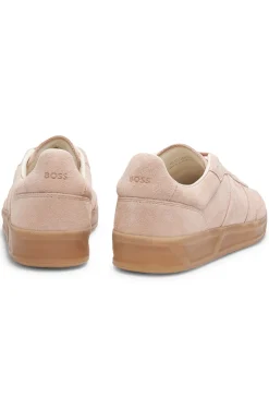 Suede trainers with rubber sole
