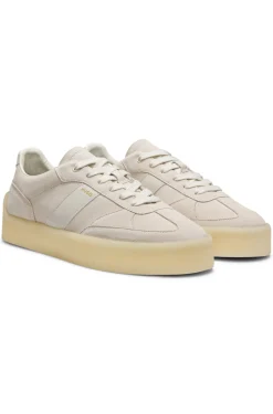 Suede trainers with side stripe
