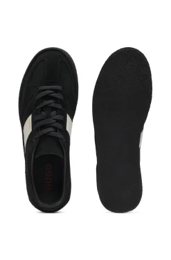 Suede trainers with side stripe