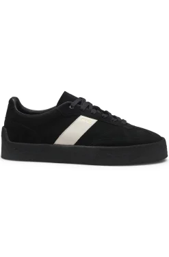 Suede trainers with side stripe