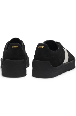 Suede trainers with side stripe