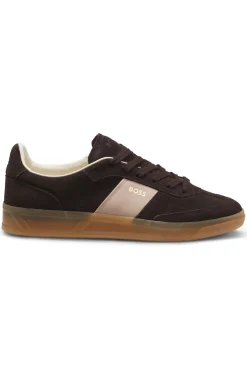 Suede trainers with smooth-leather trims